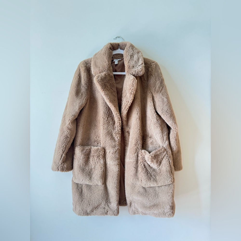 Nine West Women's Plush Tan Teddy Jacket